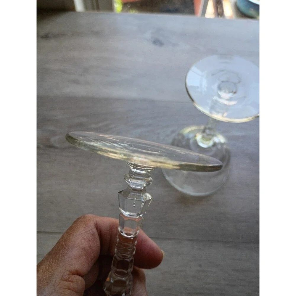 Libbey Rock Sharpe Crystal Champagne Glasses Sherbet Bowl 6 1/8